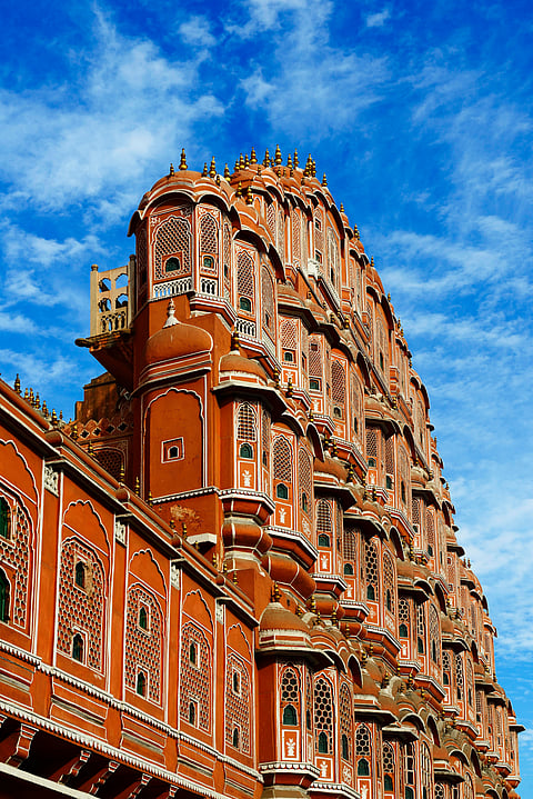 The facade of the beautiful Hawa Mahal